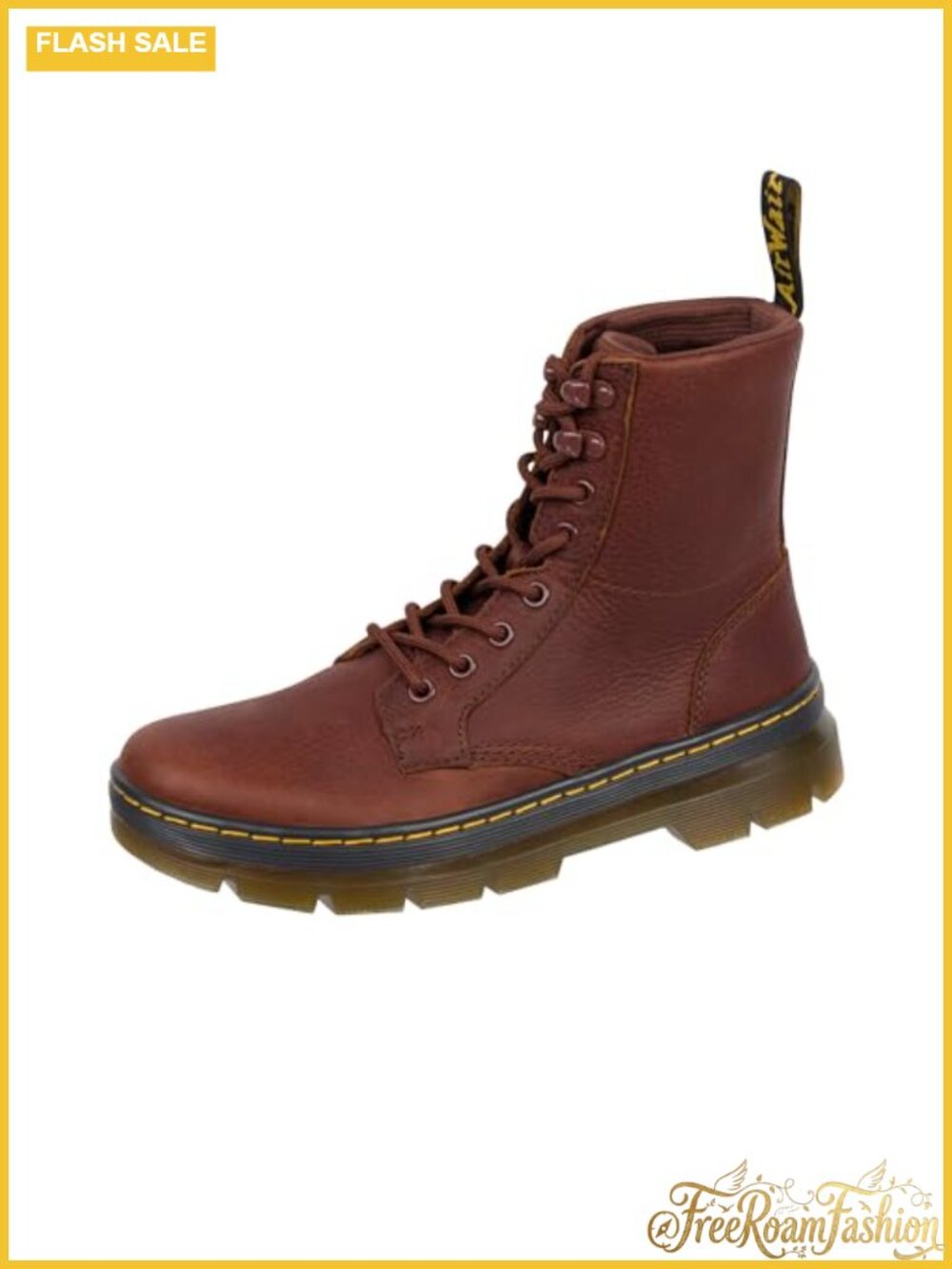 Dr. Martens Combs Ambassador Leather 8 Tie Combat Boot Ankle Bootie